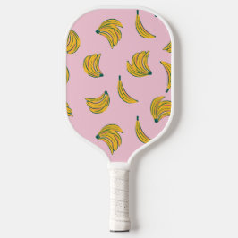 Palas De Pickleball Patrón de banano rosa y amarillo hipster