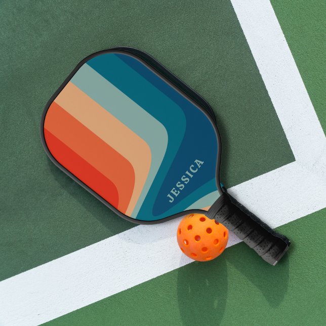 Palas De Pickleball Patrón de bandas onduladas retro clásico (Subido por el creador)