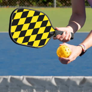 Palas De Pickleball Patrón de bandera de diamante de Baviera negro y a