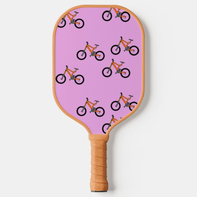 Palas De Pickleball Patrón de bicicletas en rosa (Anverso)