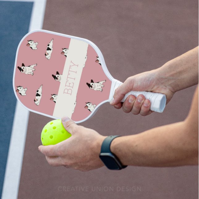 Palas De Pickleball Patrón de Bulldog francés lindo (Personalized Pickleball Paddle)