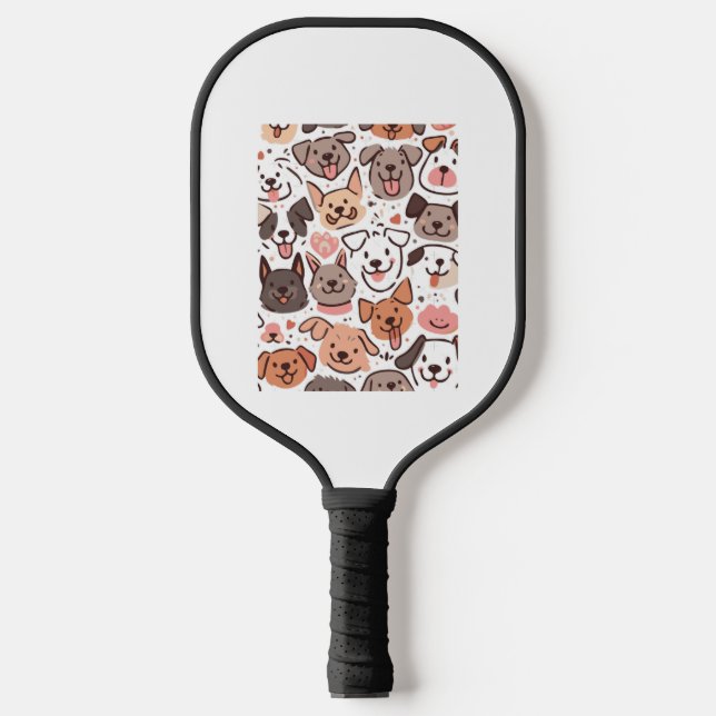 Palas De Pickleball Patrón de Cachorros Felices 1 (Anverso)