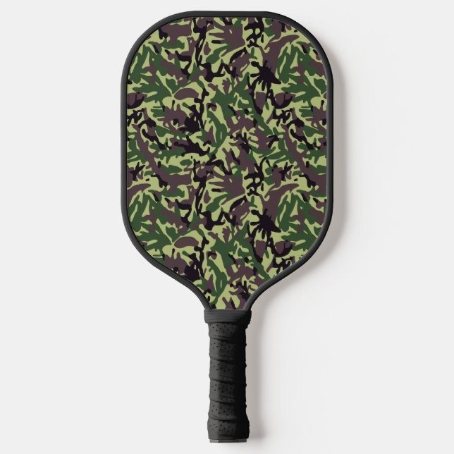 Palas De Pickleball Patrón de camo verde de Hunters (Anverso)