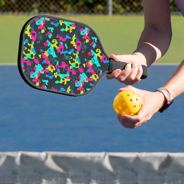 Palas De Pickleball Patrón de Camuflaje Neon (in situ)