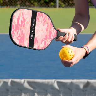 Palas De Pickleball Patrón de camuflaje rosado, nombre, personalizació