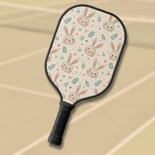 Palas De Pickleball Patrón de caras de conejito diminutas vintage con