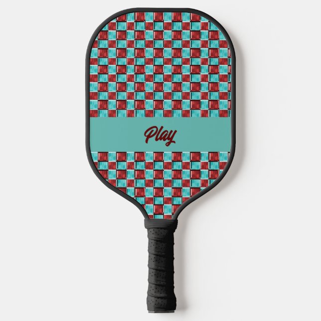 Palas De Pickleball Patrón de cheques de estilo de comensal (Anverso)