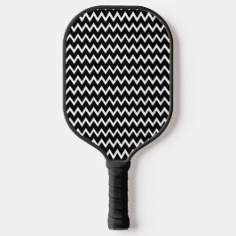 Palas De Pickleball Patrón De Chevron Blanco Y Negro