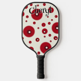 Palas De Pickleball Patrón de círculo caprichoso con puntos rojos marf