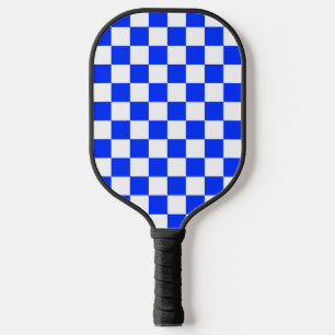 Palas De Pickleball Patrón de comprobación de blanco azul