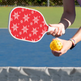 Palas De Pickleball Patrón de copos de nieve, copos de nieve blancos, 