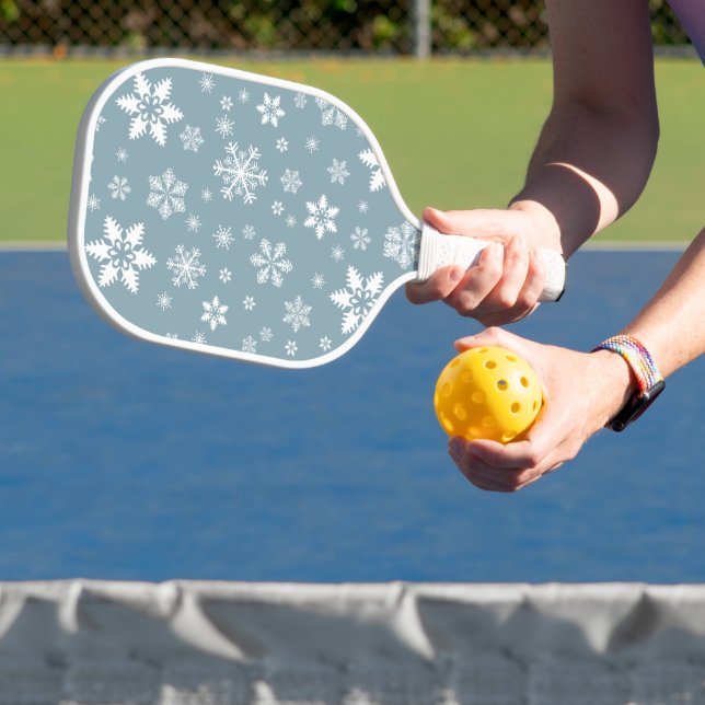 Palas De Pickleball Patrón de copos de nieve, copos de nieve blancos,  (in situ)