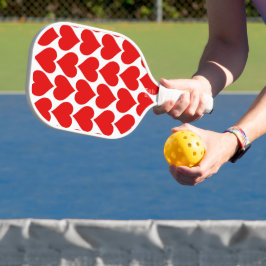 Palas De Pickleball Patrón de Corazones Rojos, Romántico, Amor