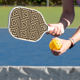 Palas De Pickleball Patrón de cuadrados de clave Meandro griego marrón