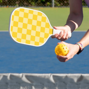 Palas De Pickleball Patrón de Cuadros Amarillo Alegre