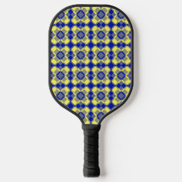 Palas De Pickleball Patrón de cuadros argyle azul amarillo