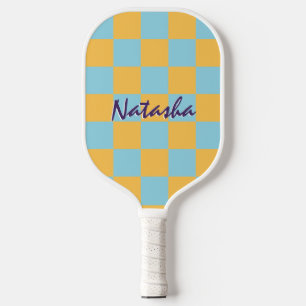 Palas De Pickleball Patrón de cuadros brillantes cuadrados geométricos