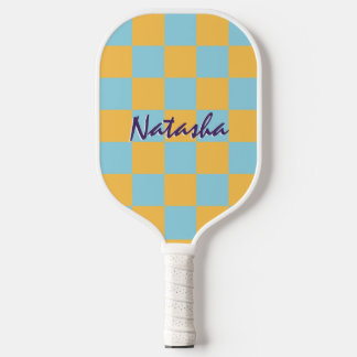 Palas De Pickleball Patrón de cuadros brillantes cuadrados geométricos