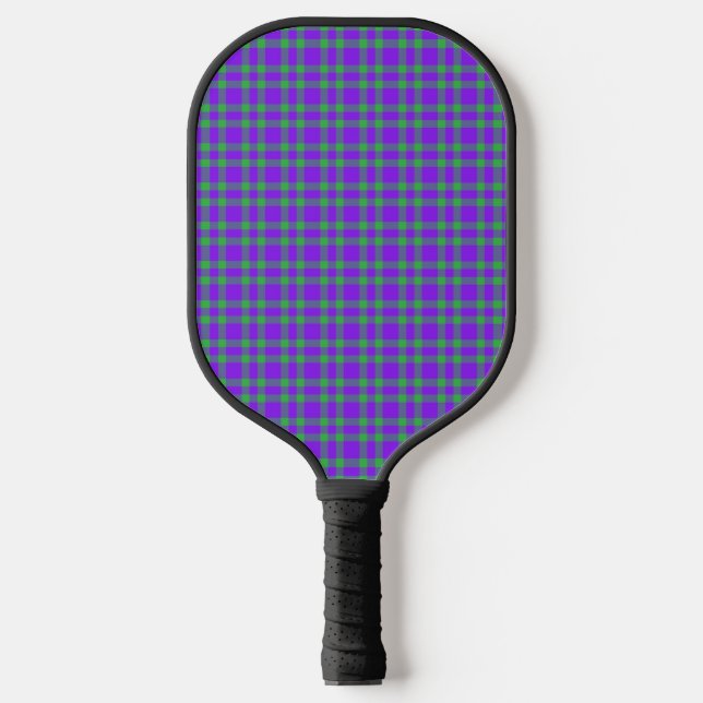 Palas De Pickleball Patrón de Cuadros Morado Verde (Anverso)