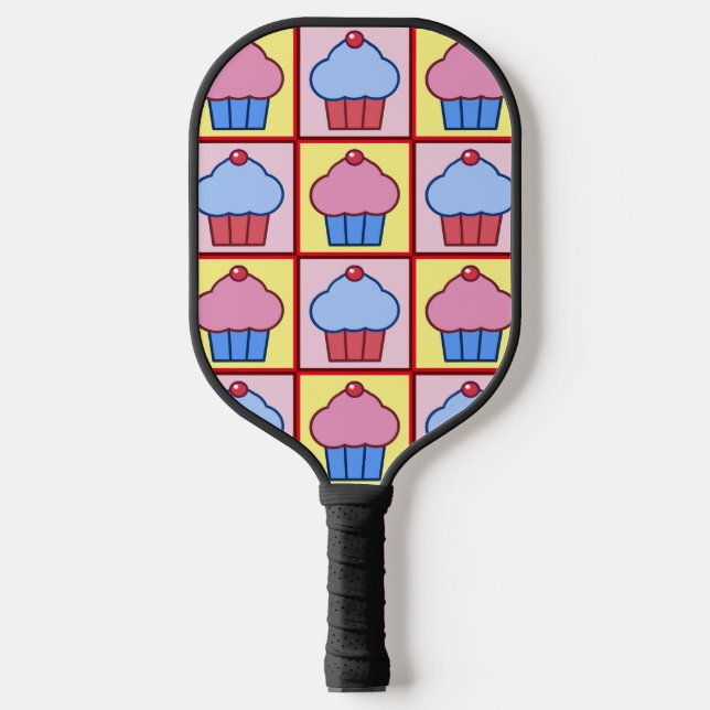 Palas De Pickleball Patrón de Cupcake Adorable (Anverso)