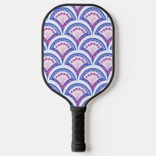 Palas De Pickleball patrón de damasco floral azul