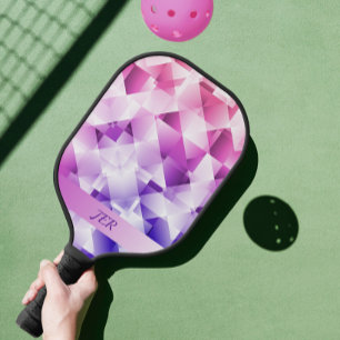 Palas De Pickleball Patrón de degradado geométrico moderno monogramado