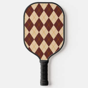 Palas De Pickleball Patrón de diamante de color beige marrón otoño oto