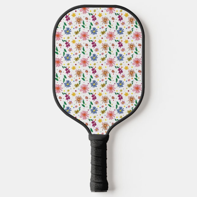 Palas De Pickleball Patrón de diseño de flor floral (Anverso)