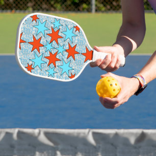 Palas De Pickleball Patrón de estrella azul y roja