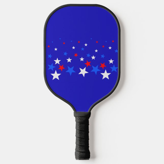 Palas De Pickleball Patrón de estrellas azul, rojo y blanco (Anverso)