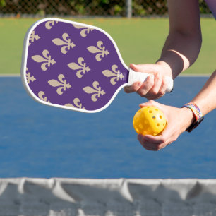 Palas De Pickleball Patrón de Flor de Lis, Crema Real Francesa sobre P