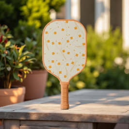 Palas De Pickleball Patrón de flor del naranja Beige Retro Y2K 70