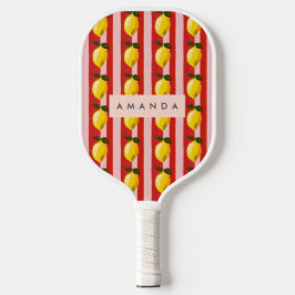 Palas De Pickleball Patrón de franja limón personalizado Lemones amari