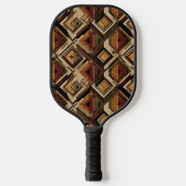 Palas De Pickleball Patrón de franja suroeste rústico (1) (Anverso)