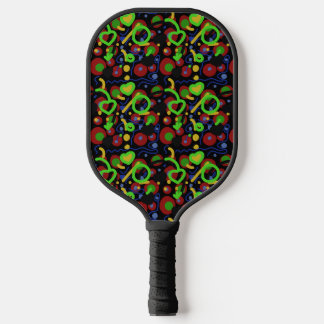 Palas De Pickleball Patrón de garabato abstracto de pop retro en color