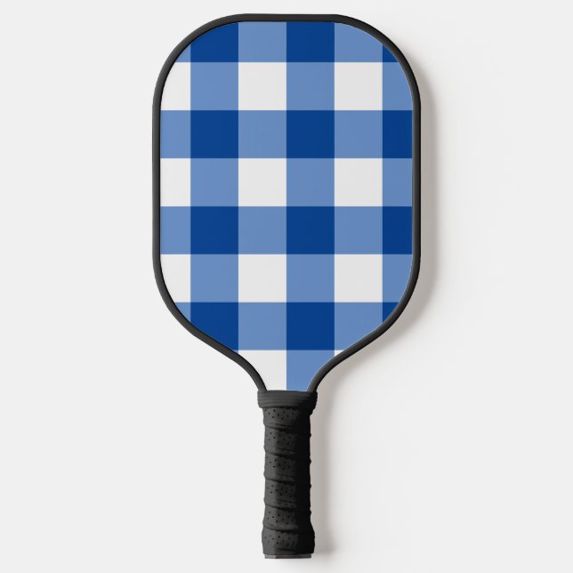 Palas De Pickleball Patrón de gingham azul (Anverso)