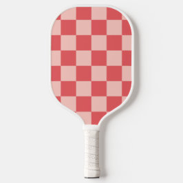 Palas De Pickleball Patrón de Gingham de Red Checkered Rosa