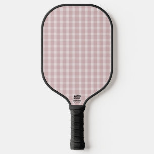Palas De Pickleball Patrón de Gingham en Colores Rosa de Bailarina Pre