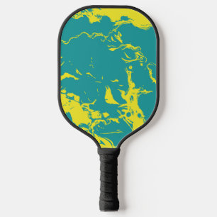 Palas De Pickleball Patrón de grifo amarillo y turquesa