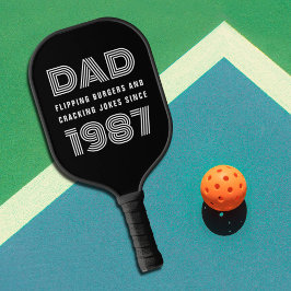 Palas De Pickleball Patrón de Grill Personalizado de Papá Negro