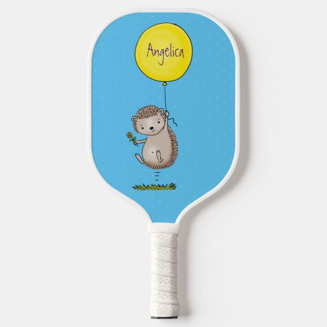 Palas De Pickleball Patrón de hedgehog y personalizado de globos (Anverso)