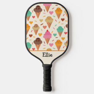 Palas De Pickleball Patrón de helado lindo personalizado