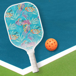 Palas De Pickleball Patrón de hoja de árbol de palmas tropicales Nombr