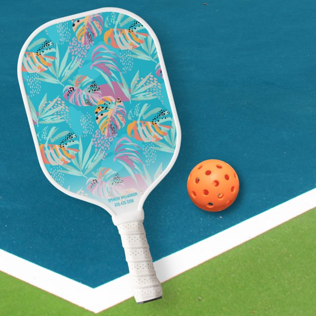 Palas De Pickleball Patrón de hoja de árbol de palmas tropicales Nombr (Subido por el creador)