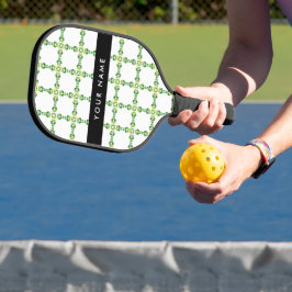 Palas De Pickleball Patrón de Hoja, Hojas Verdes, Tu Nombre