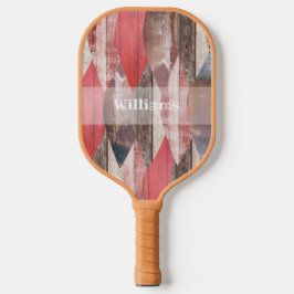 Palas De Pickleball Patrón de hoja roja de madera antigua Pastel
