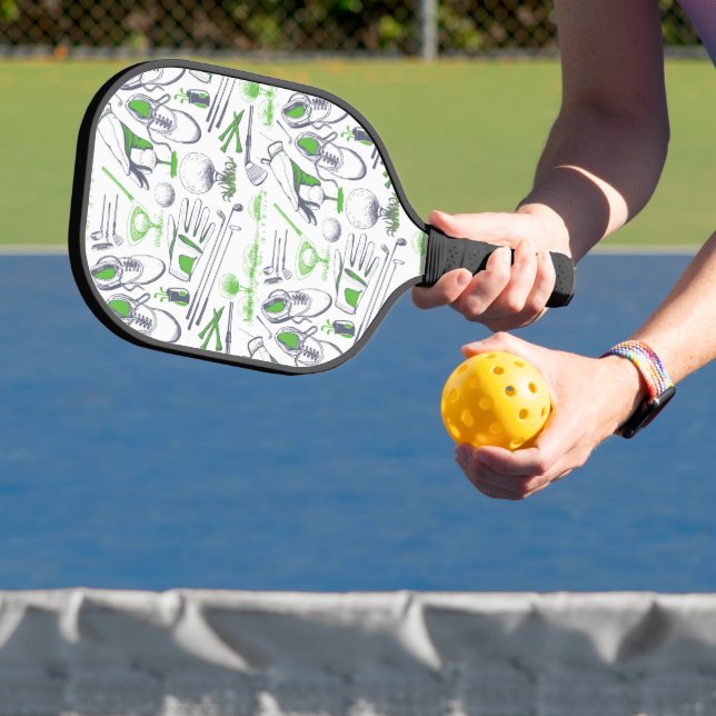 Palas De Pickleball Patrón de iconos de golf verde (in situ)