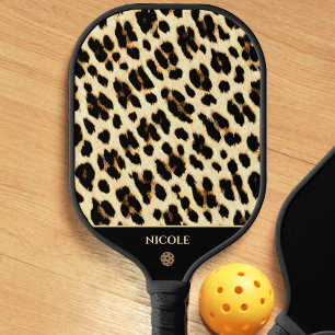 Palas De Pickleball Patrón de impresión Leopardo Negro y Marrón de luz