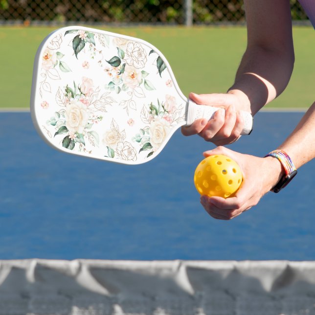 Palas De Pickleball Patrón de jardín floral Rosa (in situ)