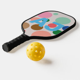 Palas De Pickleball Patrón de lunares con monograma personalizado